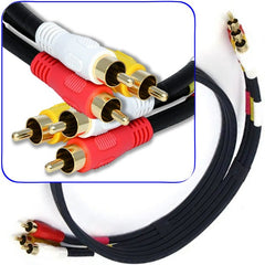 3 Foot Composite Cable (Red, White, Yellow)Video & Audio RCA Connectors