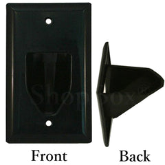 1-Gang Pass Through Wall Plate For Low Voltage Audio Video Cable-Black