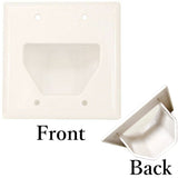 2-Gang Pass Through Wall Plate For Low Voltage Audio Video Cable-White