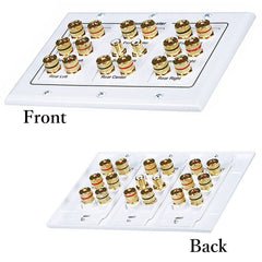 3-Gang Audio Wall Plate w/ Binding Post & RCA for 8.2 Surround Sound Speakers