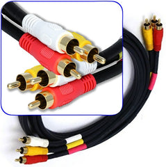 6 Foot Composite Cable (Red, White, Yellow)Video & Audio RCA Connectors