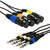 4 Channel Balanced XLR Female to 1/4 Inch TRS Snake Cable for Studio Interconnect