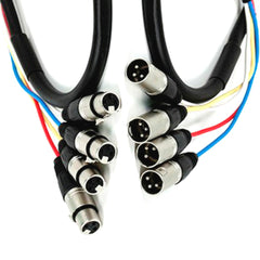 4 Channel Balanced XLR Male to Female Snake Cable for Studio Interconnect