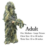 Adult Woodland Ghillie Camo Suit for Paintball & Airsoft