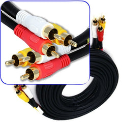 12 Foot Composite Cable (Red, White, Yellow)Video & Audio RCA Connectors