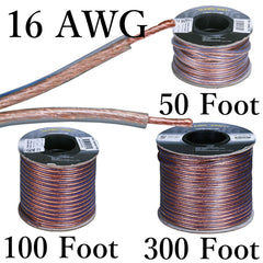 16 Awg Oxygen-Free 99.95% Pure Copper Speaker Wire 2 Conductor Loudspeaker Cable