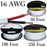 16 Awg Solid Copper Stranded Speaker Wire 2 Conductor Loudspeaker Cable CL2