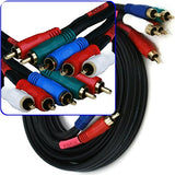 6 Foot Component Cable (RGB Video & Stereo Audio) RCA Connectors