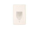 1-Gang Pass Through Wall Plate For Low Voltage Audio Video Cable-White