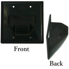 2-Gang Pass Through Wall Plate For Low Voltage Audio Video Cable-Black