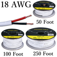18 Awg Solid Copper Stranded Speaker Wire 2 Conductor Loudspeaker Cable CL2