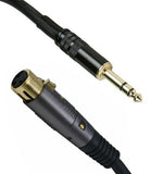 Female XLR to 1/4 Inch TRS Male Pro-Audio Balanced Cable for Studio Microphone Speakers Monitors