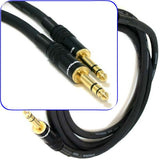 6 Foot 1/4" (TRS or Phono) Patch Cable Male to Male Pro-Audio Balanced Mono Cord