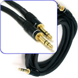 10 Foot 1/4" (TRS or Phono) Patch Cable Male to Male Pro-Audio Balanced Mono Cord