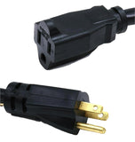 Heavy Duty Extension Cord 15A 125V Power 12AWG Cable NEMA 5-15R Connector 5-15P 3 Prong Wall Plug