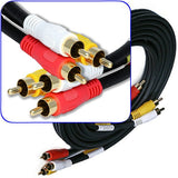 10 Foot Composite Cable (Red, White, Yellow)Video & Audio RCA Connectors