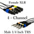 4 Channel Balanced XLR Female to 1/4 Inch TRS Snake Cable for Studio Interconnect